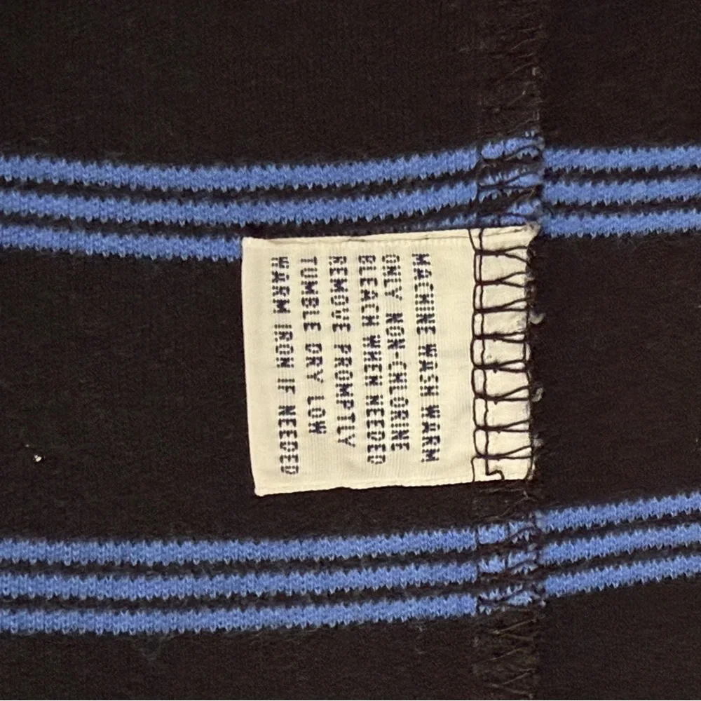* SOLD * Polo by Ralph Lauren Men's Polo Size L Shirt Black & Blue Stripes - Picture 8 of 8